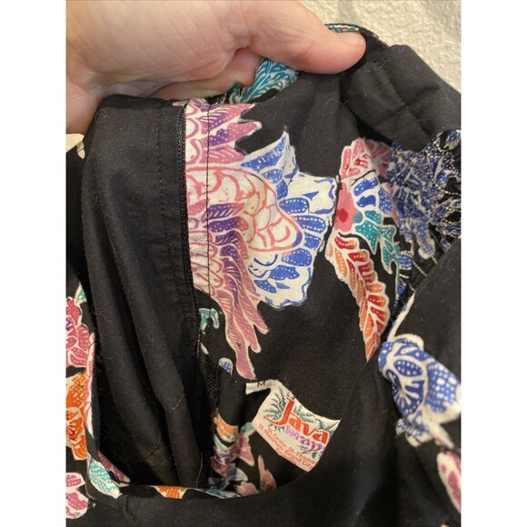 Java Wraps Sarong Dress Black Floral Medium - Picture 3 of 7